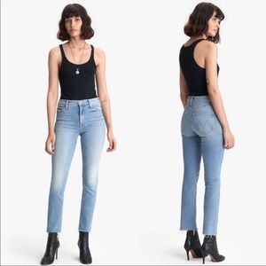 NWOT Mother The Mid Rise Dazzler Ankle Fray Jean